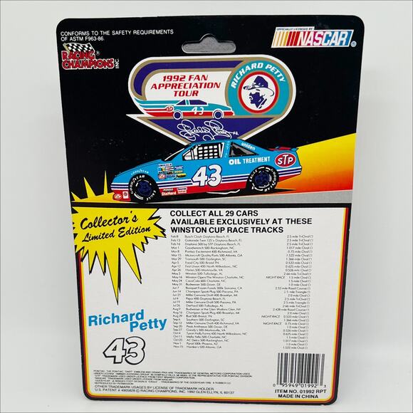 Richard Petty 43 Diecast Car 1992 Fan Appreciation Tour Darlington - Picture 3 of 3